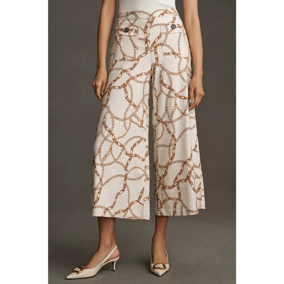 Anthropologie Maeve Printed Palazzo Pants - New Size 8 - Picture 2 of 6